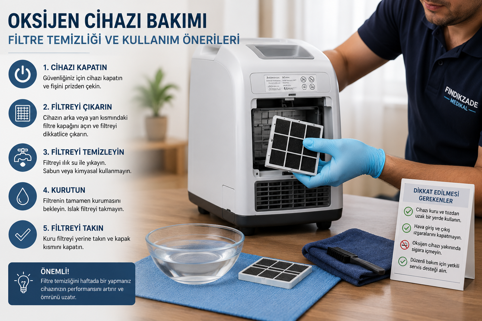 Oksijen Cihazı Bakımı Nasıl Yapılır? Filtre Temizliği ve Kullanım Önerileri